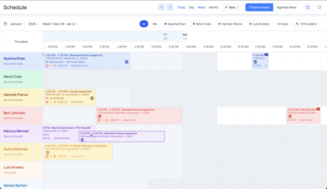 Team scheduling dashboard